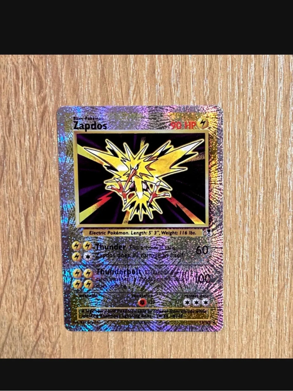 Zapdos legendary collection reverse holo customized card